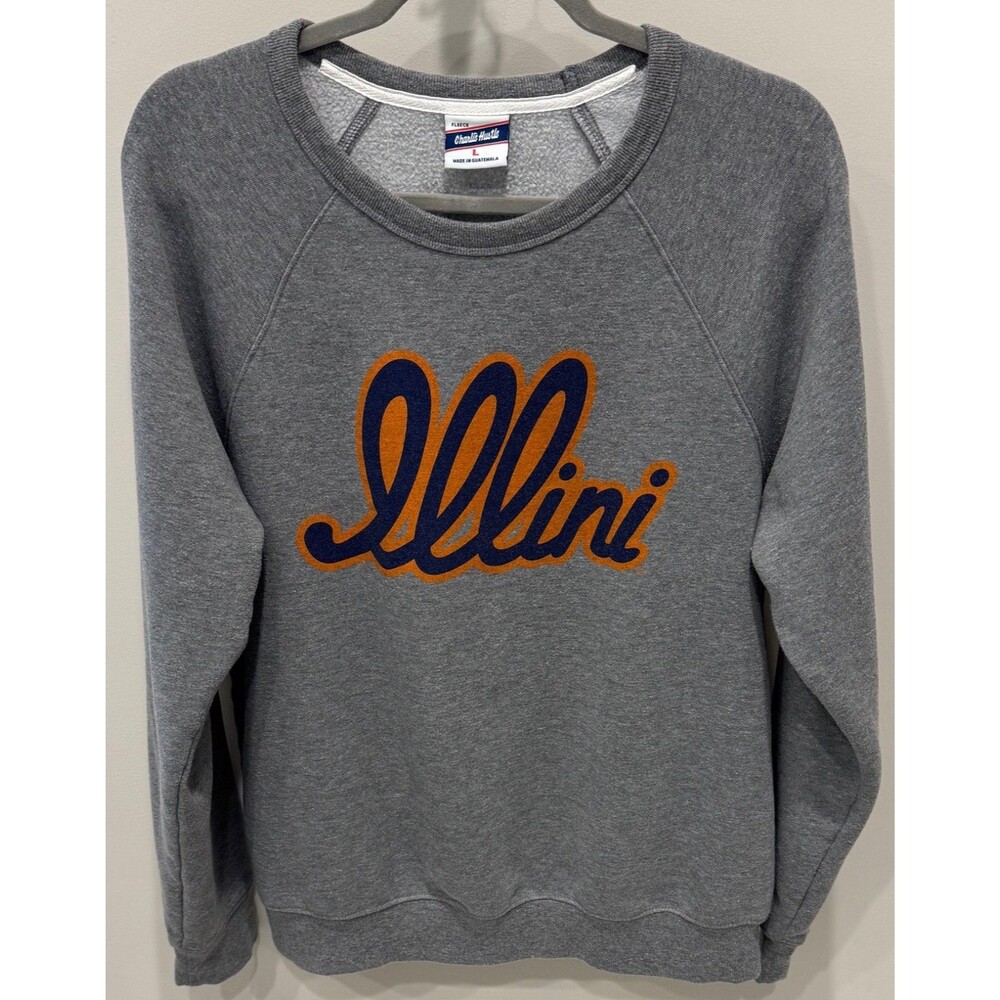 Illinois Fighting Illini - Charlie Hustle ILLINI Script Sweatshirt Women's Large